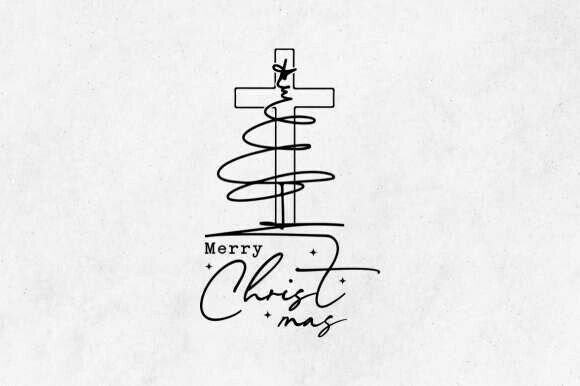 Christian Christmas Tree SVG: Branding Illustrations