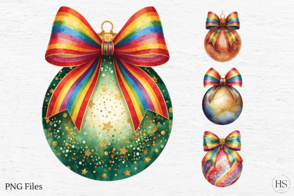 Coquette Christmas Ball, Gold Illustrations