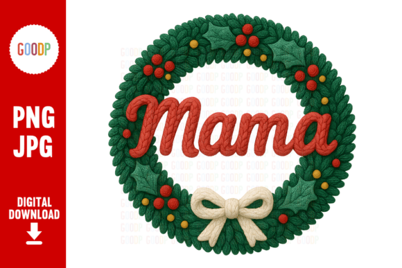 Crochet Mama Christmas Wreath PNG Review