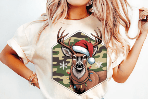Funny Christmas Deer Hunting Camo PNG Illustrations