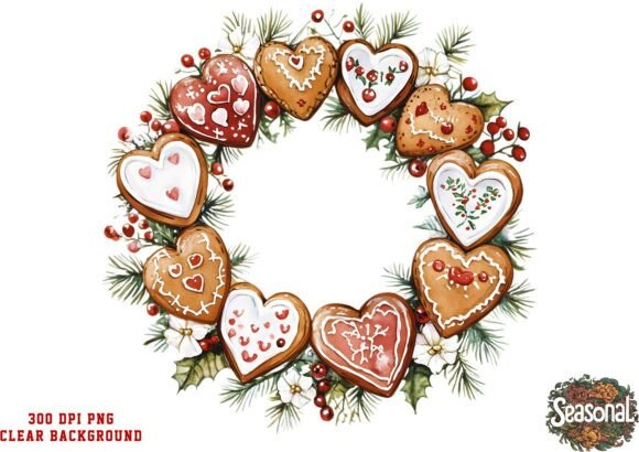 Gingerbread Candy Christmas Wreath Clipart Review