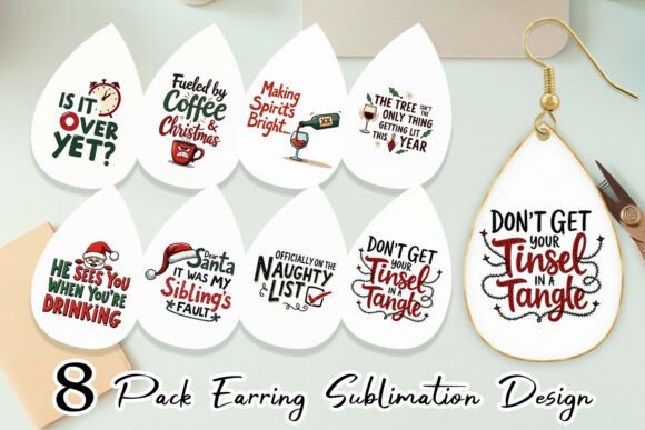 Naughty List Christmas Earring: Illustrations for Blogs