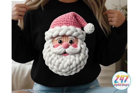 Pink Santa Crochet Yarn Illustrations Review
