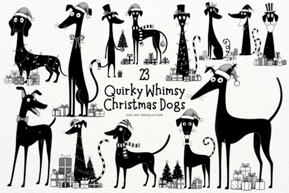 Quirky Whimsy Christmas Dogs Clipart: A Brand Review