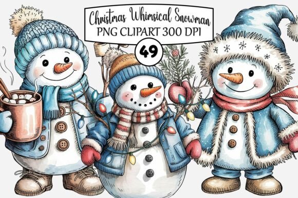 Review: Christmas Whimsical Snowman PNG Clipart & Illustrations