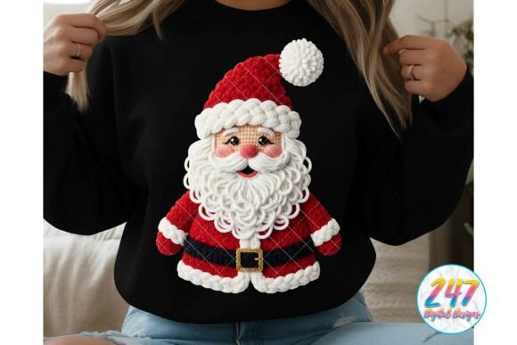 Santa Christmas Faux Yarn PNG Latch Hook Illustrations