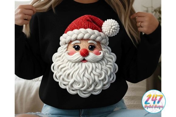 Santa Crochet Yarn Vintage Christmas PNG Review