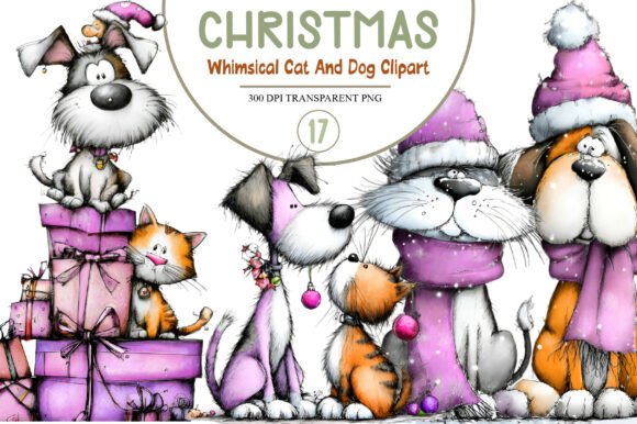 Whimsical Christmas Cat and Dog Illustrations Review