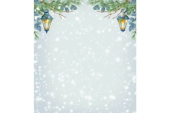 Winter Frame Christmas Flashlight Spruce Illustrations